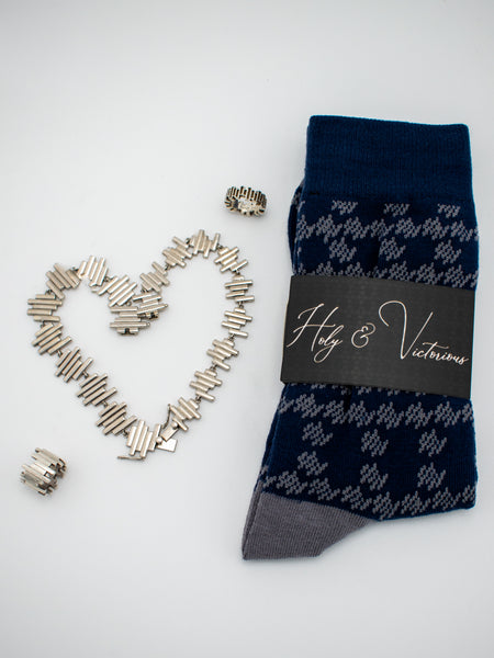 H&V Monogram Socks - Blue