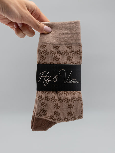 H&V Monogram Socks - Brown