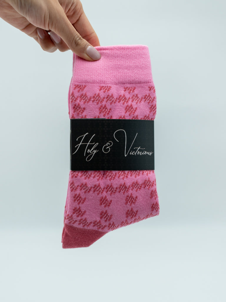 H&V Monogram Socks - Pink