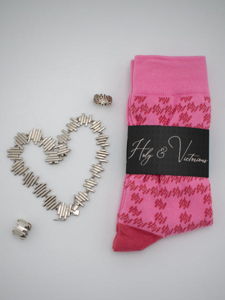 H&V Monogram Socks - Pink