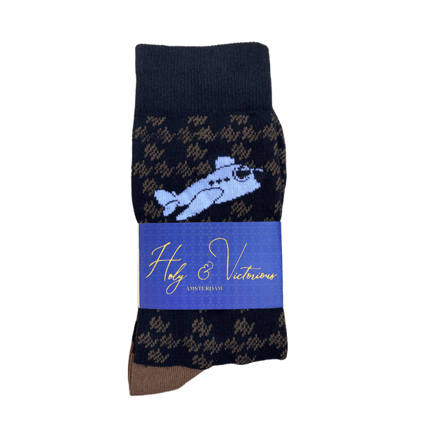 H&V Monogram Socks - Brown - Holy & Victorious